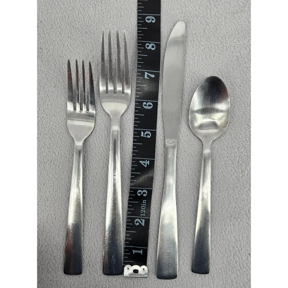 Gibson 34pc Flatware Set Stainless Steel Modern‎ Tapered Silverware Utensils